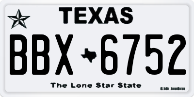 TX license plate BBX6752