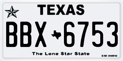 TX license plate BBX6753