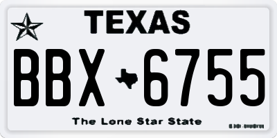 TX license plate BBX6755