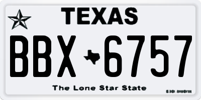 TX license plate BBX6757