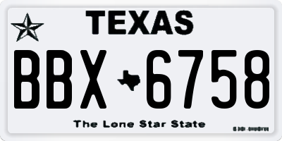 TX license plate BBX6758