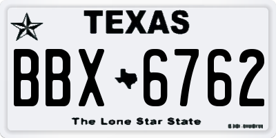 TX license plate BBX6762
