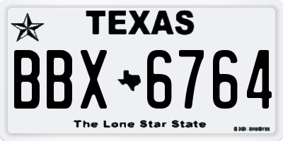 TX license plate BBX6764