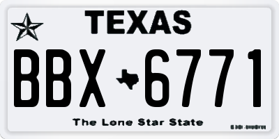 TX license plate BBX6771