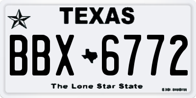 TX license plate BBX6772