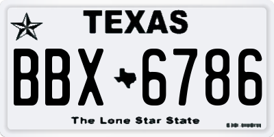 TX license plate BBX6786