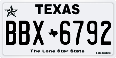TX license plate BBX6792