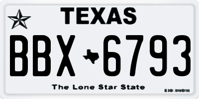 TX license plate BBX6793