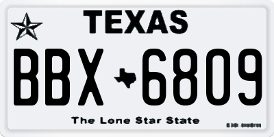 TX license plate BBX6809