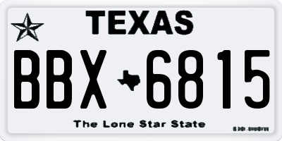 TX license plate BBX6815