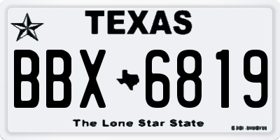TX license plate BBX6819
