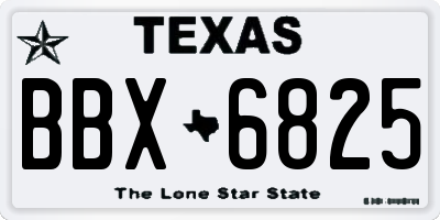 TX license plate BBX6825