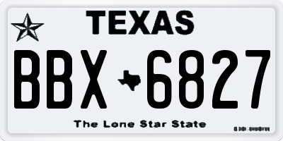 TX license plate BBX6827