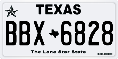 TX license plate BBX6828