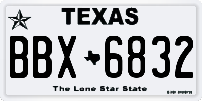 TX license plate BBX6832