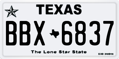 TX license plate BBX6837