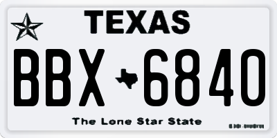 TX license plate BBX6840