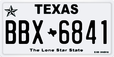 TX license plate BBX6841