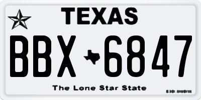 TX license plate BBX6847