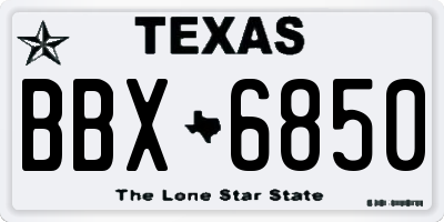 TX license plate BBX6850