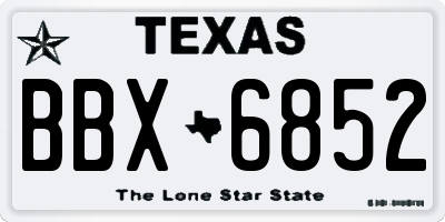TX license plate BBX6852