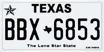 TX license plate BBX6853