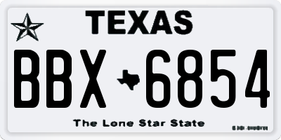 TX license plate BBX6854