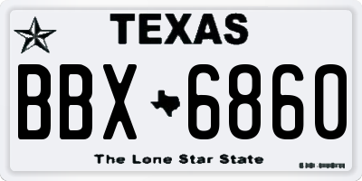 TX license plate BBX6860
