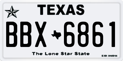 TX license plate BBX6861