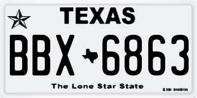 TX license plate BBX6863