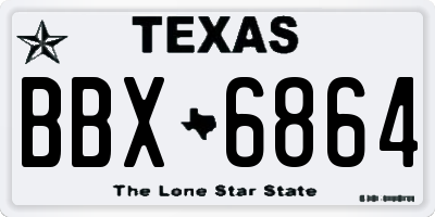 TX license plate BBX6864