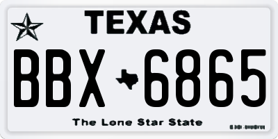 TX license plate BBX6865