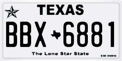 TX license plate BBX6881