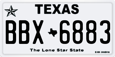 TX license plate BBX6883