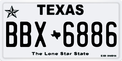 TX license plate BBX6886