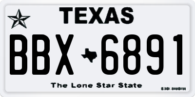 TX license plate BBX6891