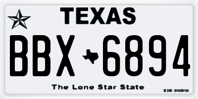 TX license plate BBX6894