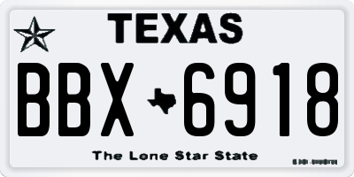 TX license plate BBX6918