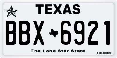 TX license plate BBX6921