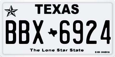 TX license plate BBX6924