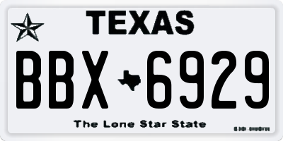 TX license plate BBX6929