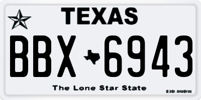 TX license plate BBX6943