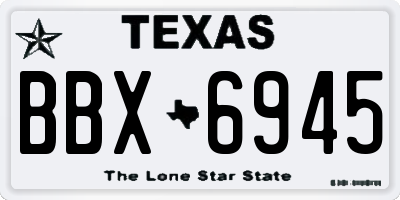 TX license plate BBX6945