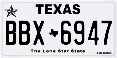 TX license plate BBX6947