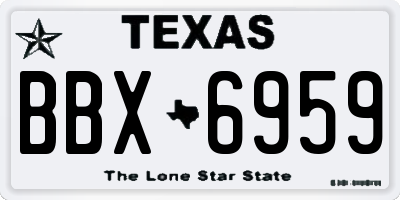 TX license plate BBX6959
