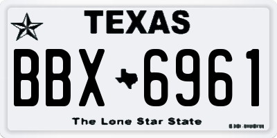 TX license plate BBX6961