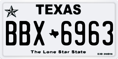 TX license plate BBX6963
