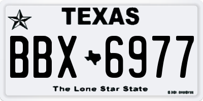 TX license plate BBX6977
