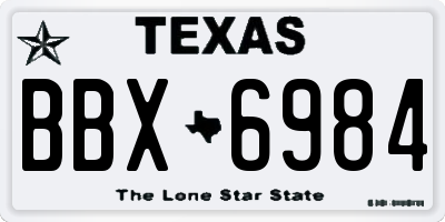 TX license plate BBX6984