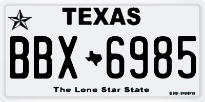 TX license plate BBX6985